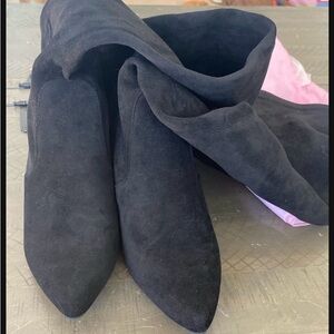 Black Suede knee high Women's Boots